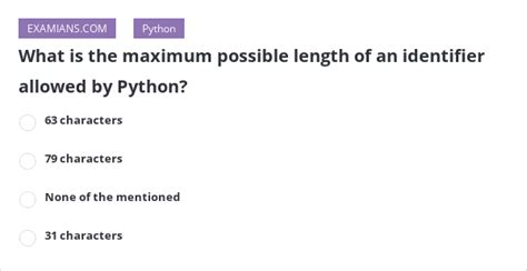 Image result for What Is Maximum Length of Python Identifier
