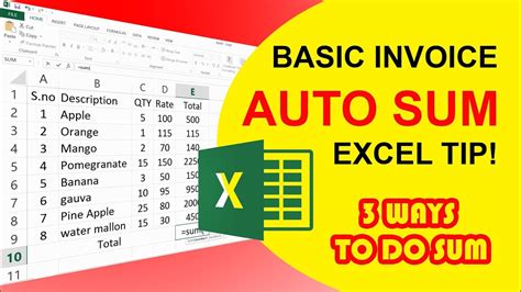 Afbeeldingsresultaten voor Excel AutoSum Basics