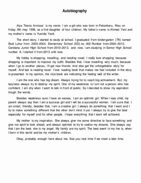 Toradh íomhá ar My Autobiography Example