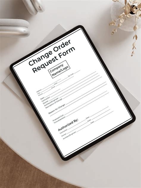 Image result for PDF Change Order Form