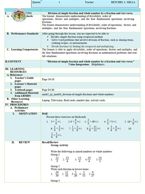 Fraction Lesson Plan に対する画像結果