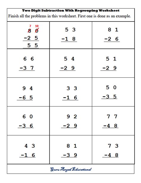 Image result for 3rd Grade Math Worksheets Subtraction