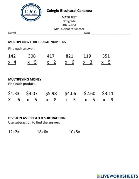 Image result for Math Test 3rd Grade Print