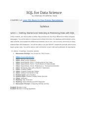 Image result for SQL Syllabus