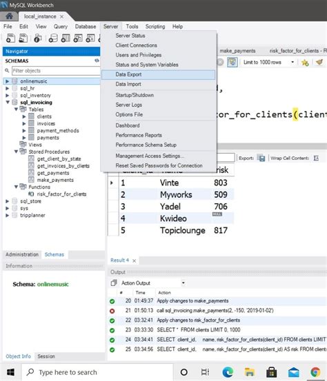 Image result for MySQL Workbench Where to Find Name of Database