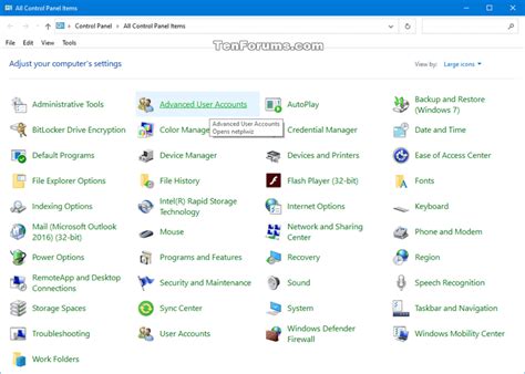 Image result for Windows 7 Control Panel User Accounts