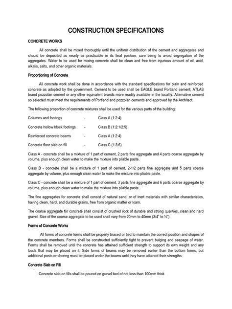 Image result for Sample Construction Specifications PDF