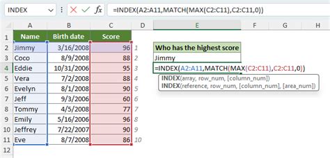Afbeeldingsresultaten voor INDEX/MATCH Formel
