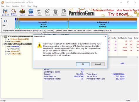 MBR Partition Table に対する画像結果