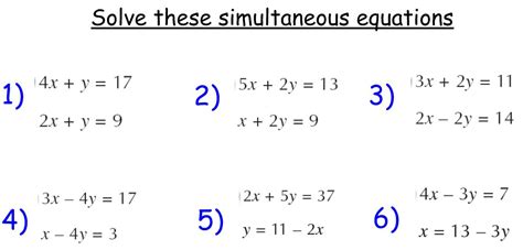 Toradh íomhá ar Simultaneous Equations Questions