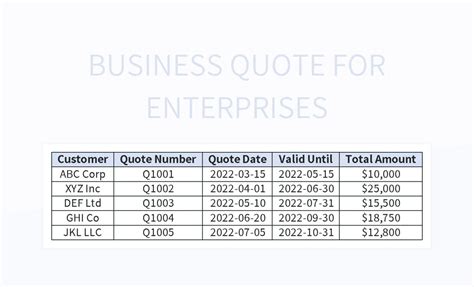 Image result for Quote Excel Database