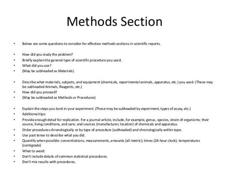 Image result for How to Write a Methods Section for a Lab Report