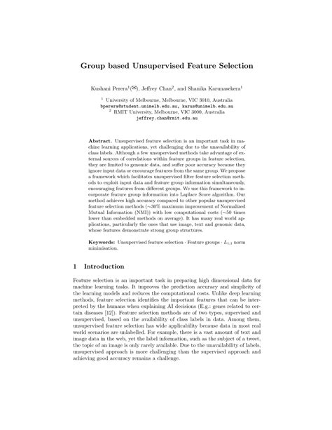 Image result for Feature Selection for Unsupervised Learning