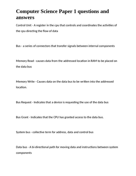 Image result for Computer Paper 1 Question and Answer