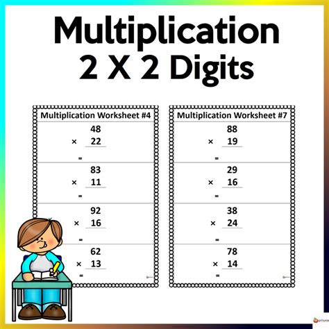 Image result for 2-Digit X 2 Digit Multiplication Worksheets
