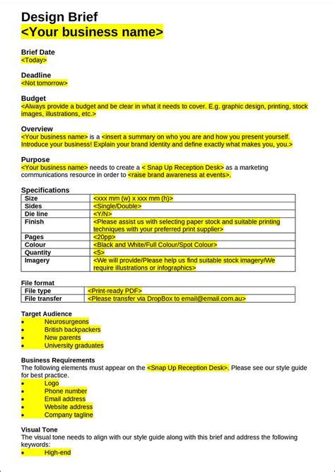 Toradh íomhá ar Example of Packaging Design Brief