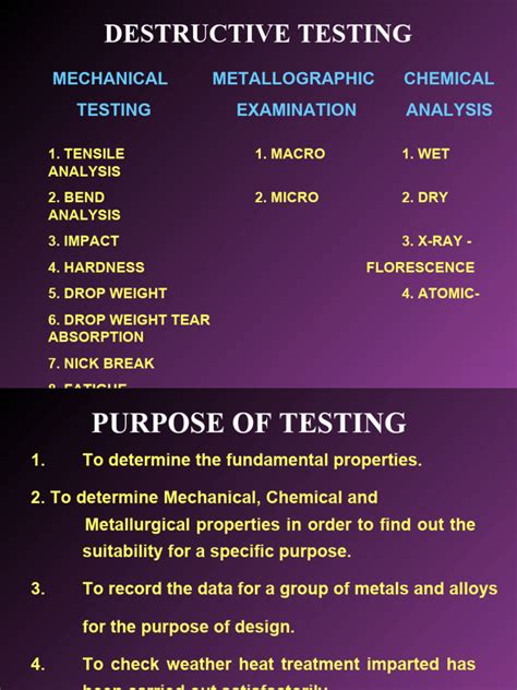 Destructive Testing Types に対する画像結果