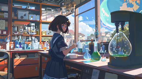 Image result for Anime Girl Drawing Science
