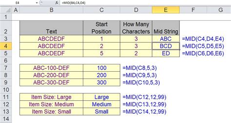 Image result for Mid Formula Example in Excel