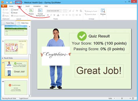 Toradh íomhá ar iSpring Quiz Maker