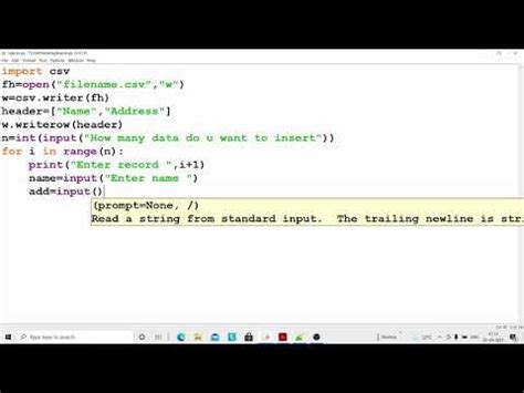 Image result for Python Programme for Adding Embedded Data in CSV File