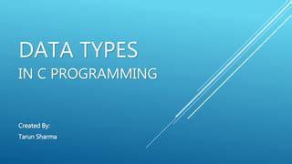 Image result for C Programming Data Types PPT