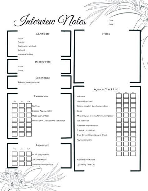 Interview Notes Word Doc に対する画像結果