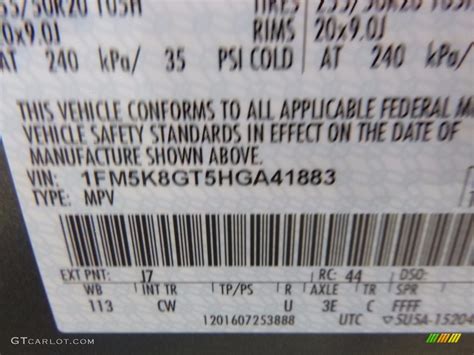 Toradh íomhá ar Ford Explorer Color Codes