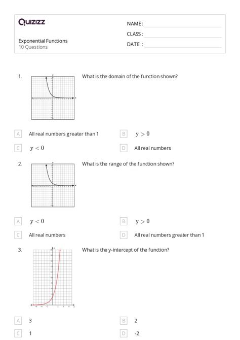 Image result for 9th Grade Exponential Functions Worksheet