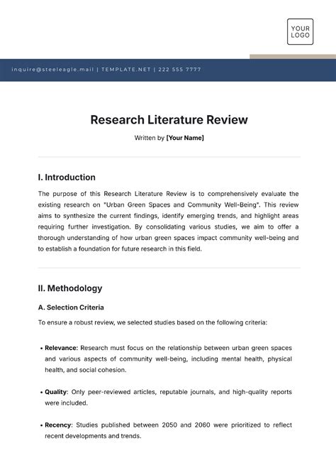 Image result for Comprehensive Literature Review Example