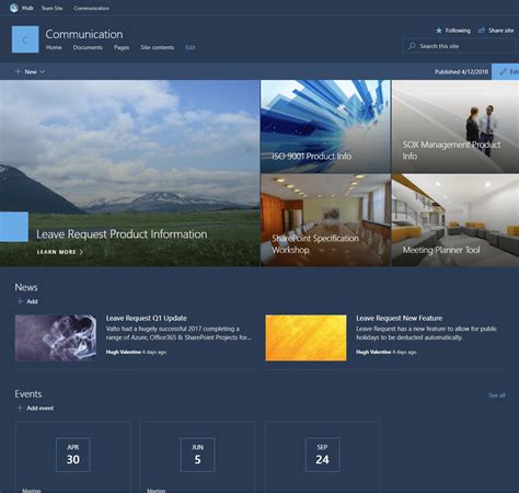 Résultat d’images pour SharePoint Hub Examples
