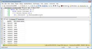 Merge Operation SQL に対する画像結果
