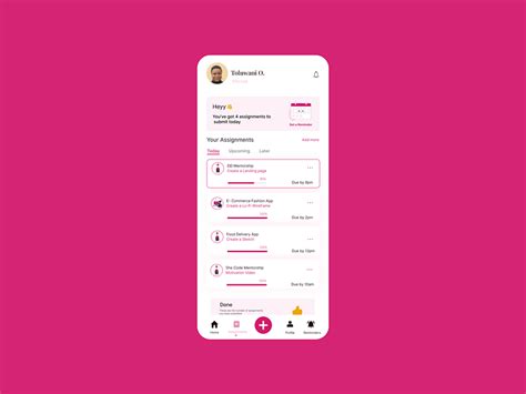 Image result for Assignment Tracker App UI Design
