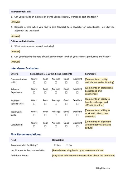 Image result for Interview Questionnaire Form