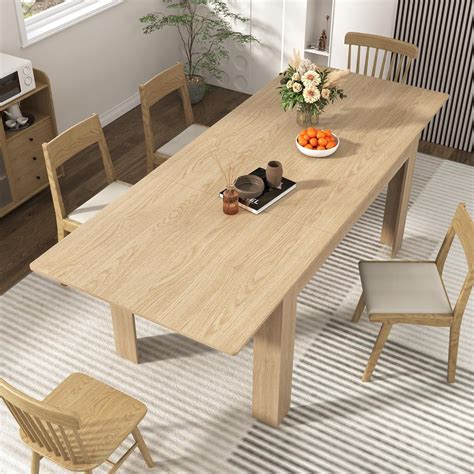 Image result for Expandable Wood Rectangular Dining Table