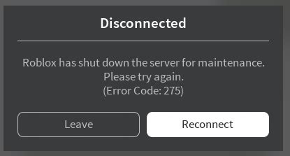 Afbeeldingsresultaten voor Roblox Disconnected Error Code 274