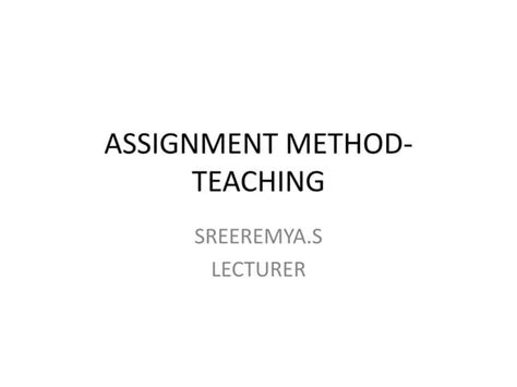 Image result for Assignment Method Scenario