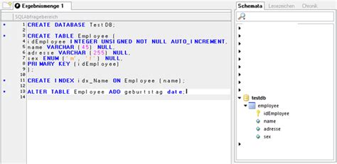 Toradh íomhá ar SQL-Datenbank Tutorial