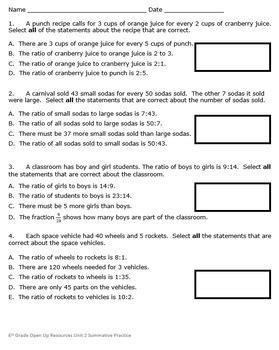 Image result for Unit 6 Unit Test Math Open Up Resources