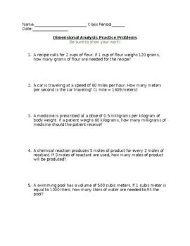 Image result for Dimensional Analysis Math Problems