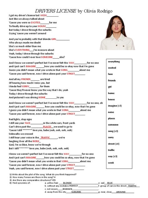 Toradh íomhá ar Driver License Lyrics Karaoke