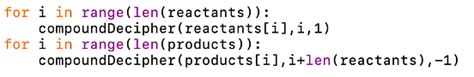 Image result for Python Matrix Chemical Equation