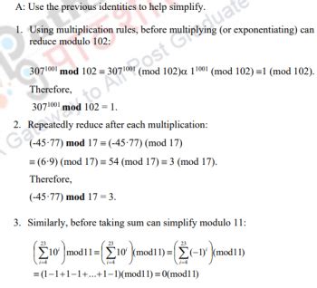Toradh íomhá ar Modular Arithmetic Examples and Solutions