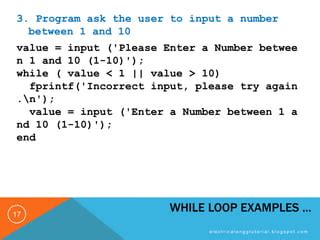 Image result for Loops in MATLAB Examples