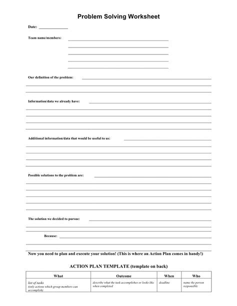 Image result for Worksheet On Problem Solving Personal Issues