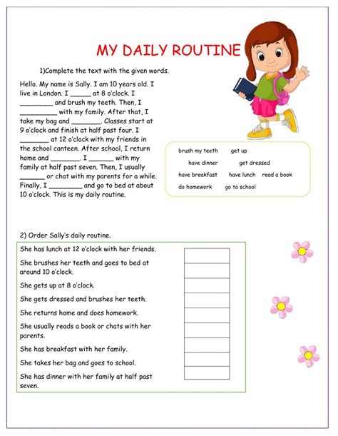 Image result for Routine Worksheet