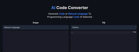Toradh íomhá ar A Code Converter Web Application Layout