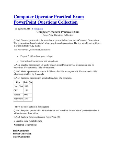 Image result for Basic Computer Question in MS PowerPoint Practical