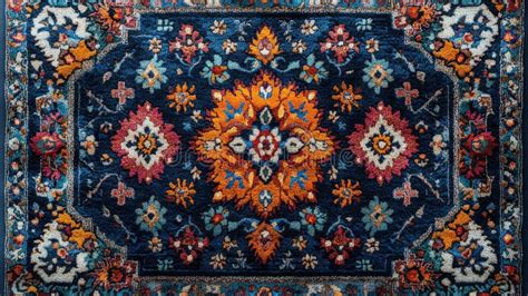 Traditional Persian Carpet with Vibrant Floral Patterns and Elaborate ...