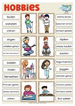 Toradh íomhá ar Hobbies in German